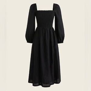 J Crew Linen Daydream Dress Black Size X Small NWT
